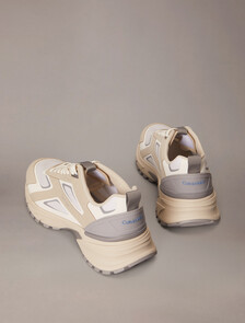 Trailblazer &mdash; Mesh Mix Runner Trainers, Oatmeal/Marshmallow/Cloudburst, hi-res