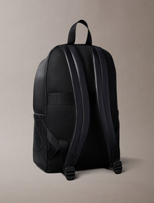 Embossed Emblem Logo Trolley Backpack, Black, hi-res
