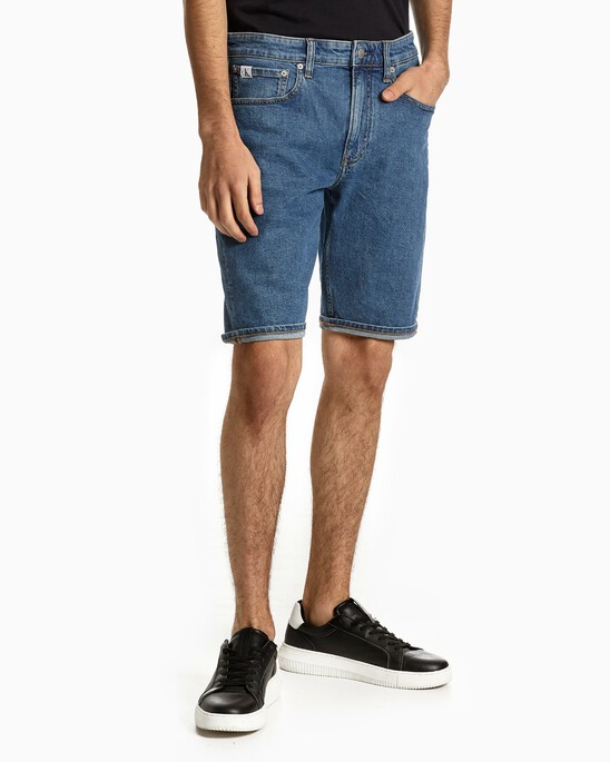Smooth Cotton Denim Shorts