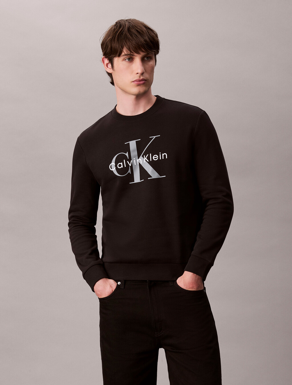 Monogram Sweatshirt, Black, hi-res