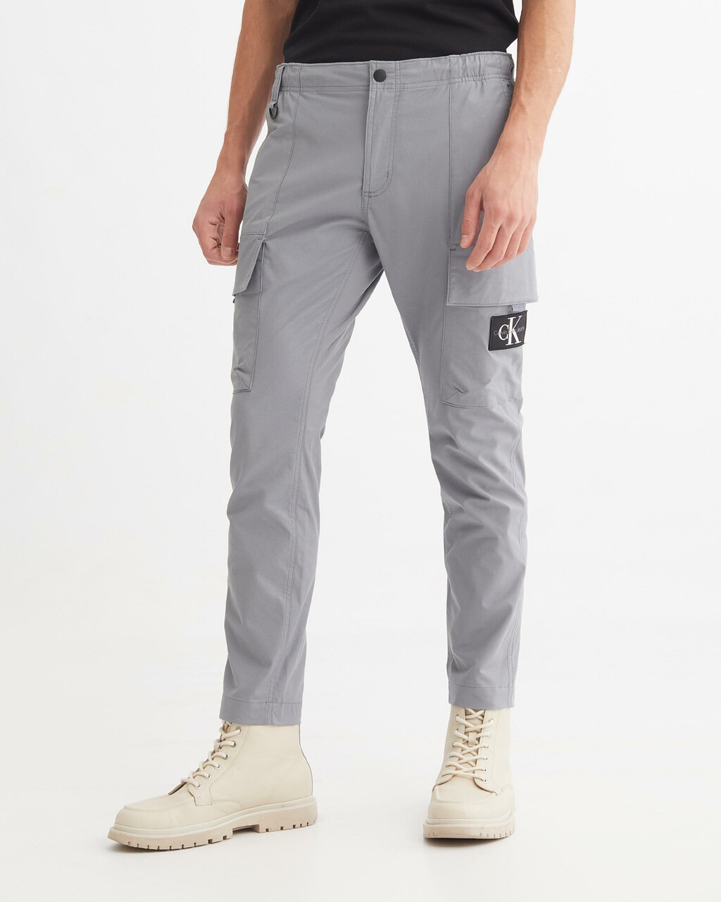 Monologo Badge Cargo Pants, Overcast Grey, hi-res