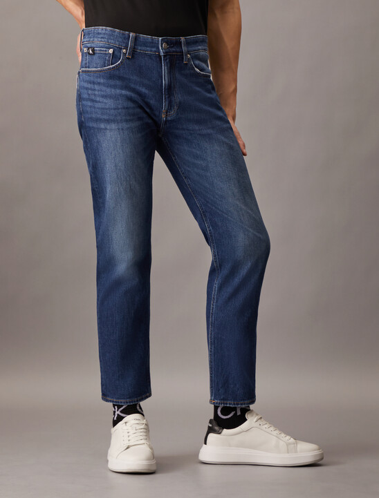 Recycled Cotton Slim Straight Cropped Jeans
