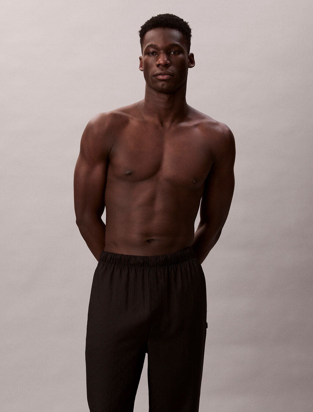 Satin Jacquard Pyjama Pants, 19524 TEENIE DELUSTER EMBLEM+BLACK/ASHFORD GRAY, hi-res