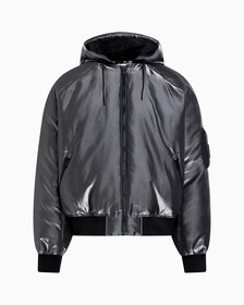 Liquid Metal Hooded Bomber Jacket, Liquid Metal, hi-res