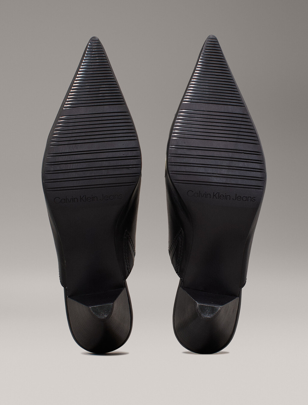 Leather Cone Heel Mules, Triple Black, hi-res