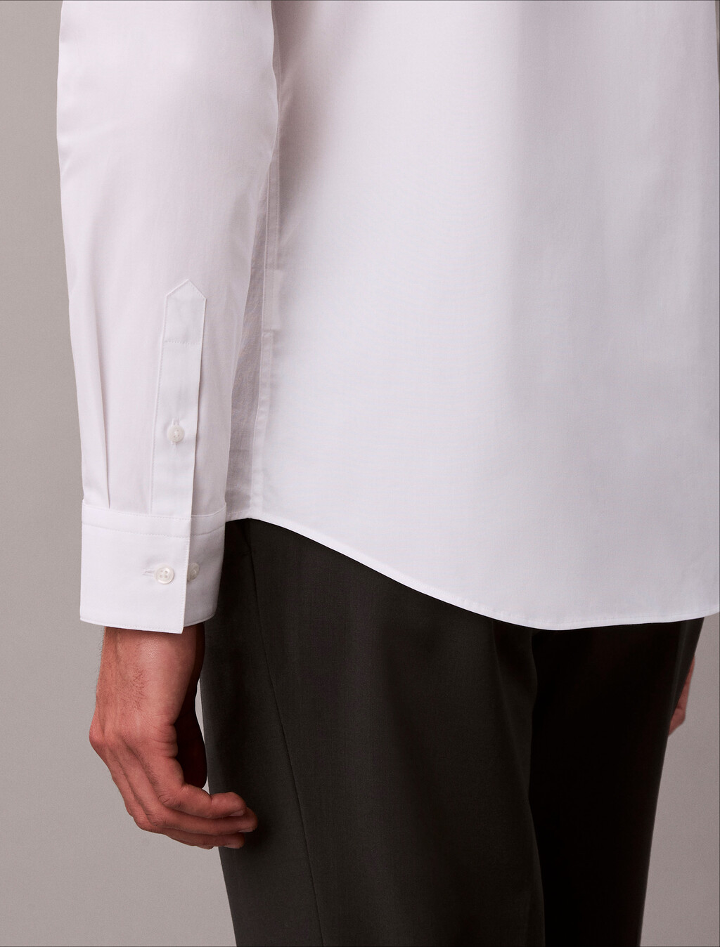 Slim Stretch Poplin Shirt, Brilliant White, hi-res