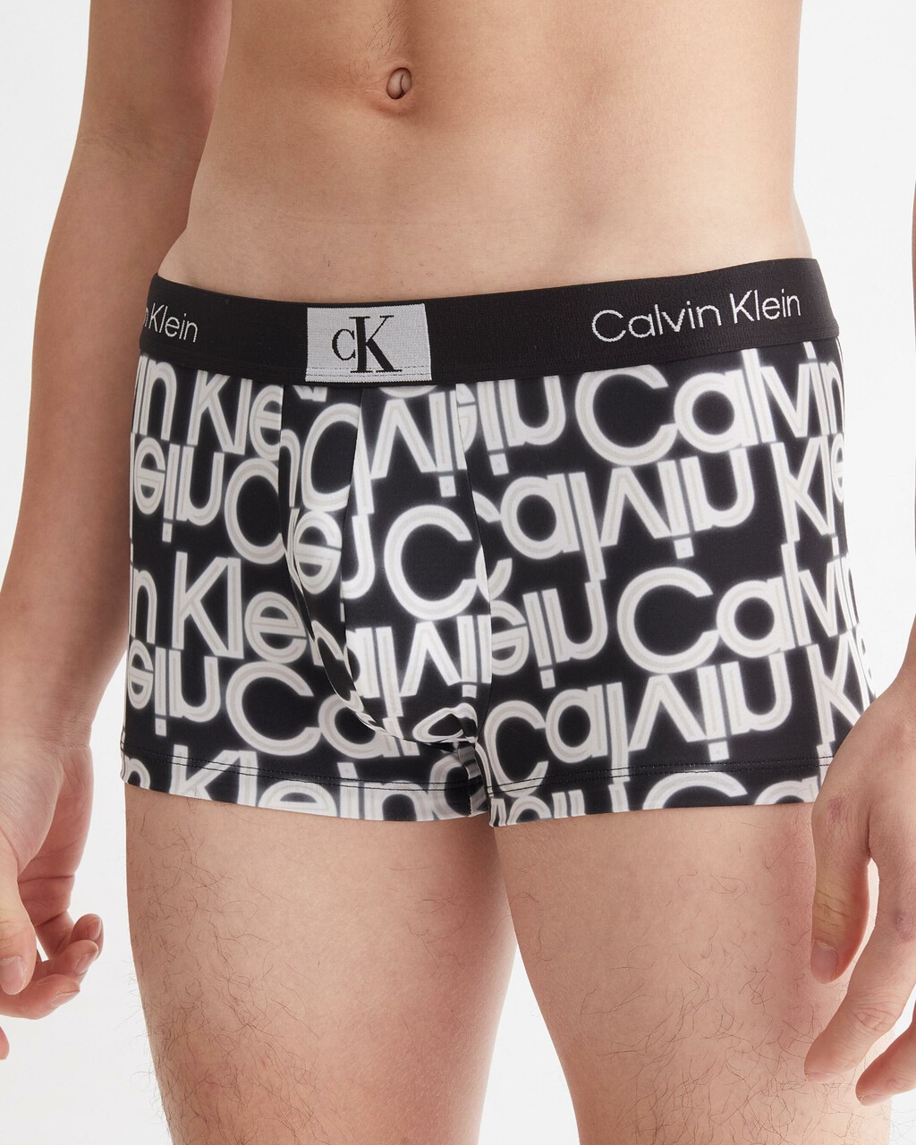 Calvin Klein 1996 Micro Low Rise Trunks, NEON LIGHTS LOGO PRINT_BLACK, hi-res