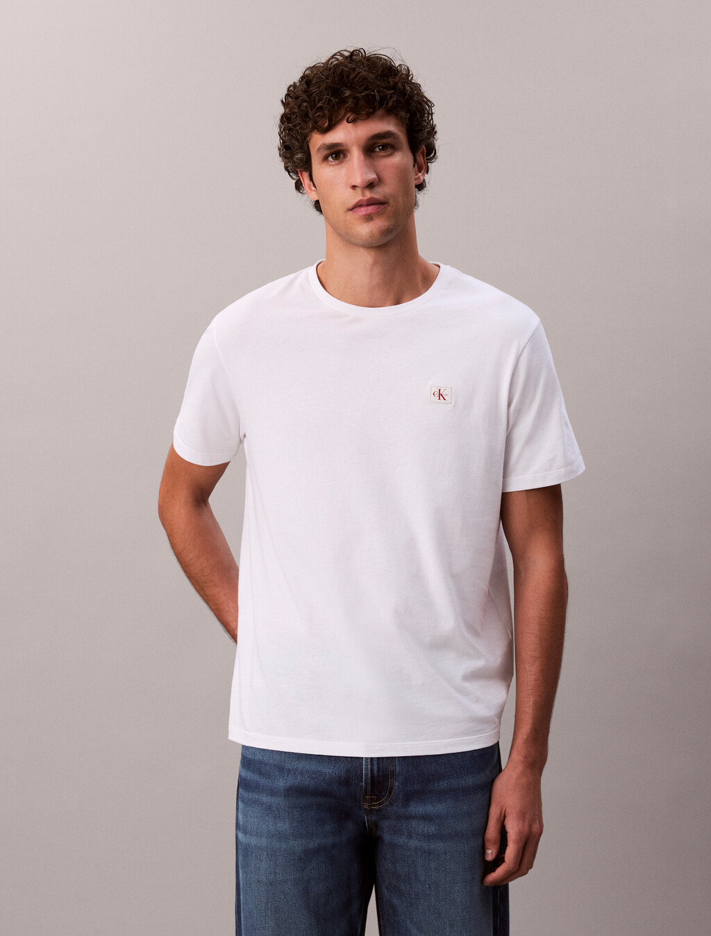 Monogram Patch Classic Tee, Bright White, hi-res