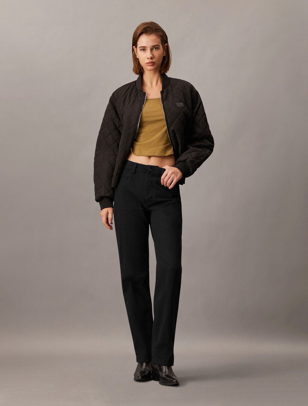 High Rise Straight Trousers, Ck Black, hi-res