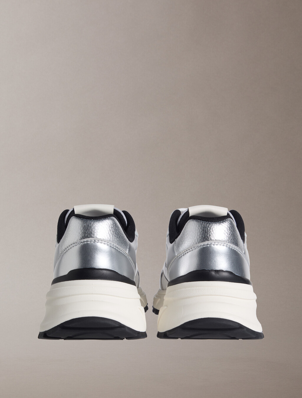 Trailblazer &mdash; Mesh Mix Runner Trainers, Silver/Black/Bright White, hi-res