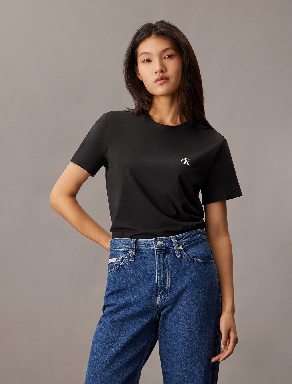 Monogram Crewneck Tee 2 Pack, Pack of 2 Black & White, hi-res