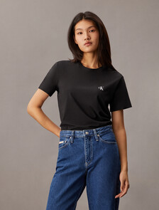 Monogram Crewneck Tee 2 Pack, Pack of 2 Black & White, hi-res