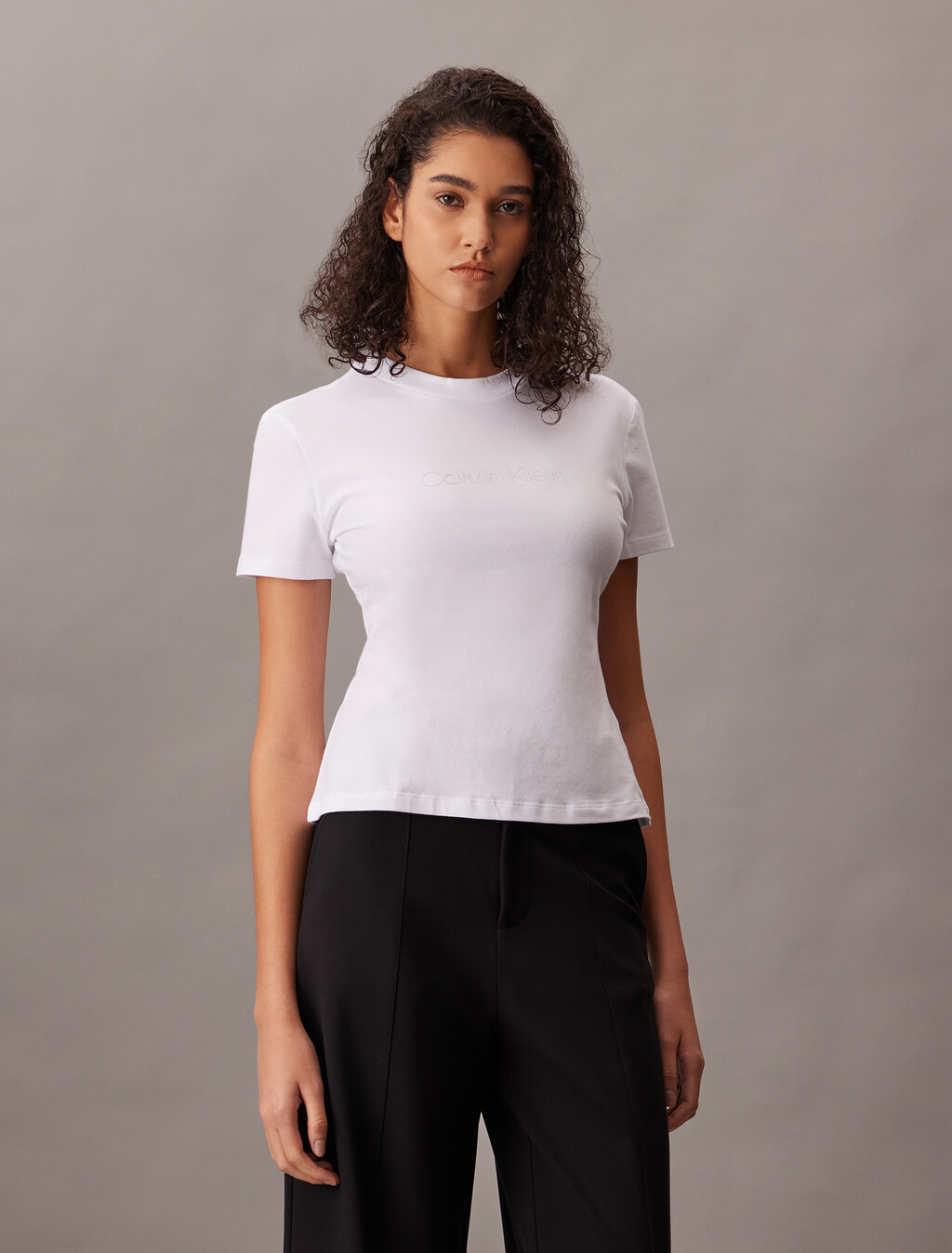 Slim Fit Logo Tee, Brilliant White, hi-res