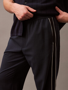 Wool Blend Stretch Trousers, Dark Sapphire, hi-res