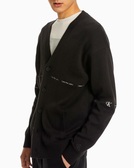 LOGO STRIPE CARDIGAN
