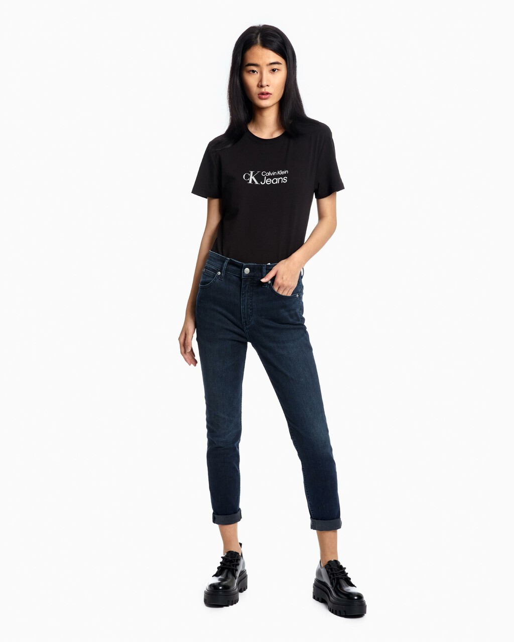 FOREVER STRETCH HIGH RISE SKINNY BODY JEANS, Psj Washed Black Embro Hem Gws, hi-res