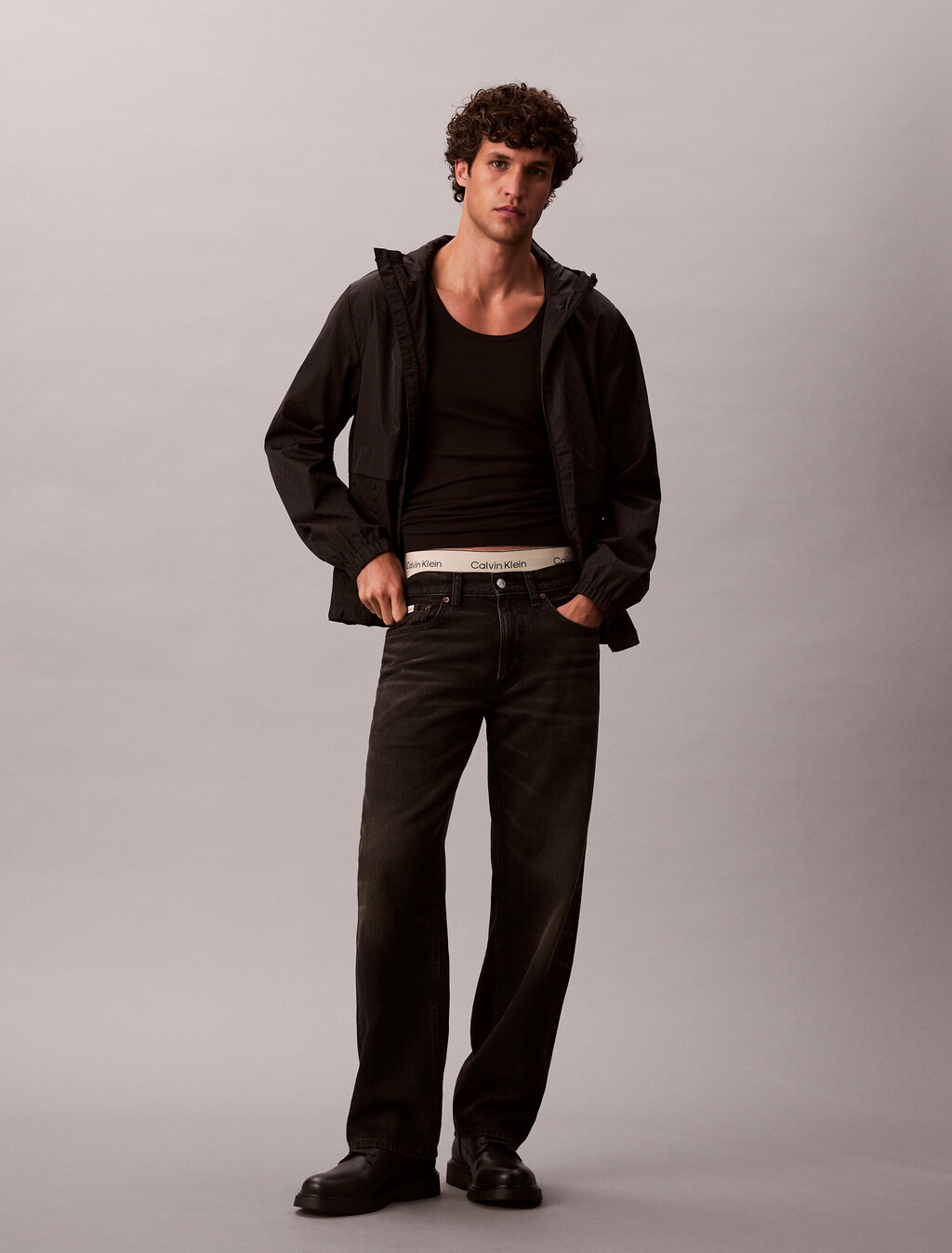 Nylon Windbreaker, Black, hi-res