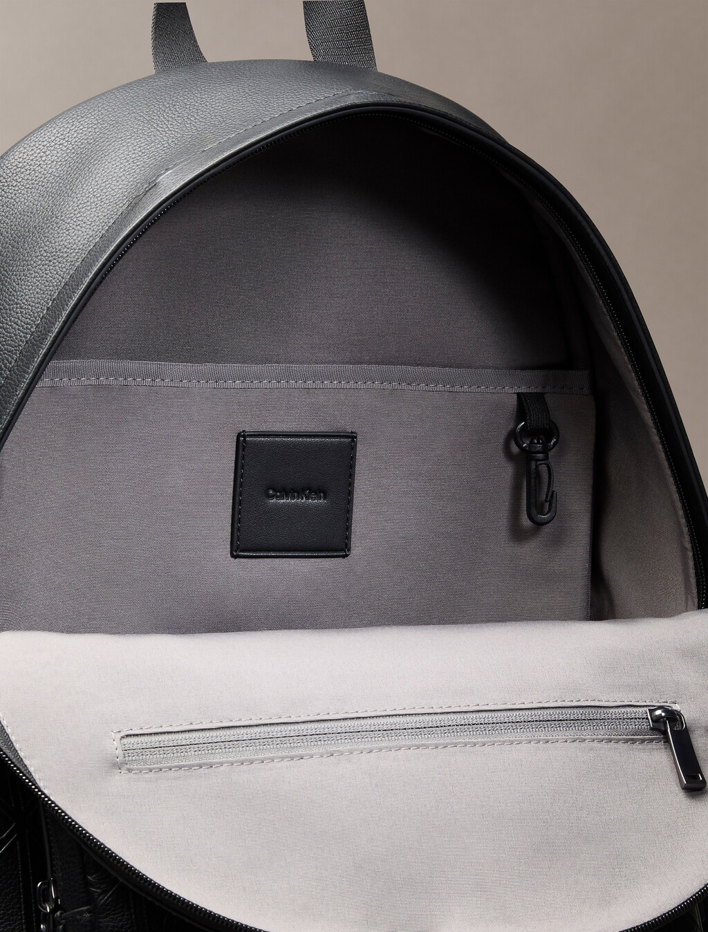 Embossed Emblem Logo Trolley Backpack, Black, hi-res