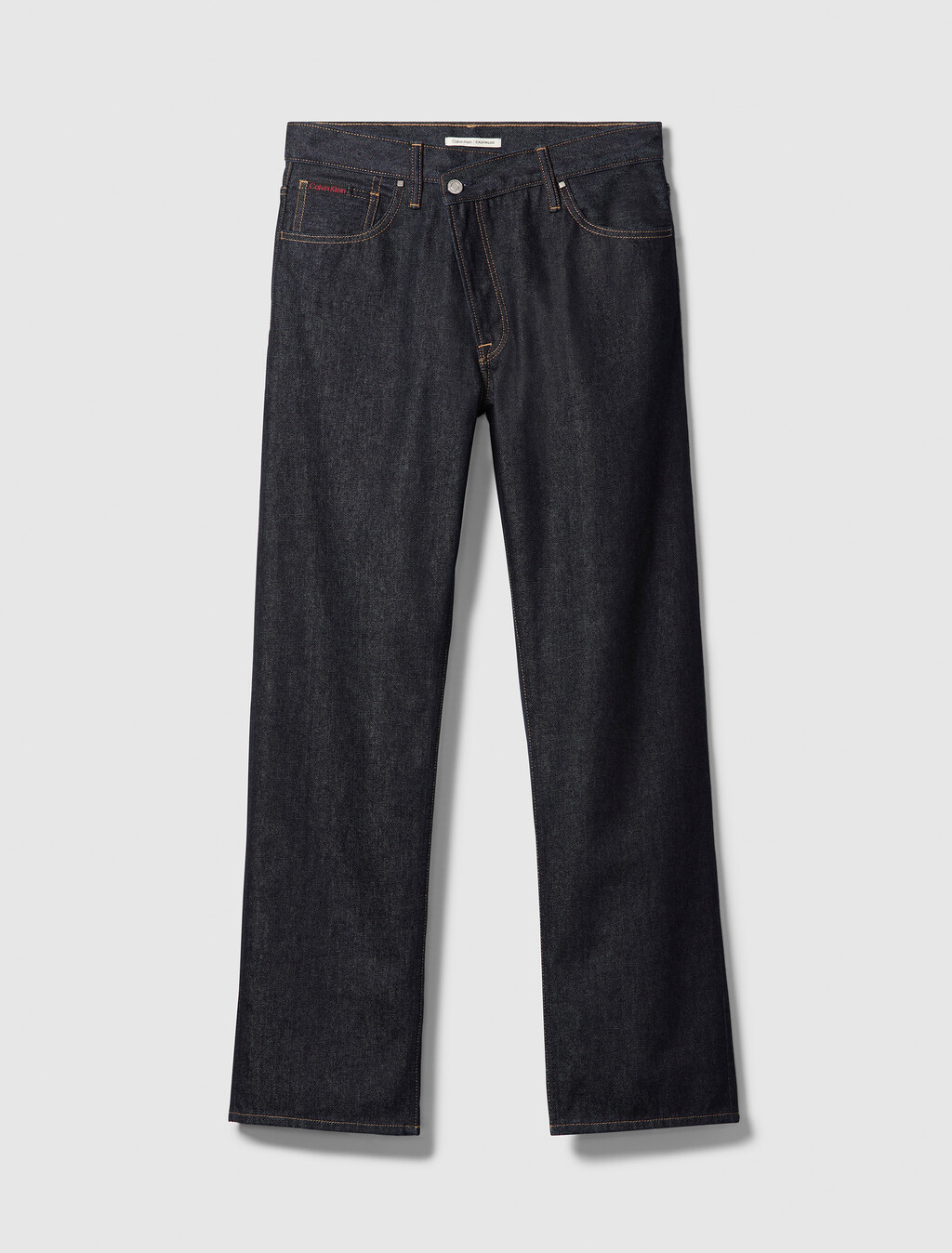90s Straight Asymmetric Jeans, Rinse Denim, hi-res