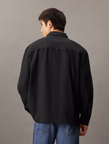 Relaxed Flannel Shirt Jacket, Ck Black, hi-res