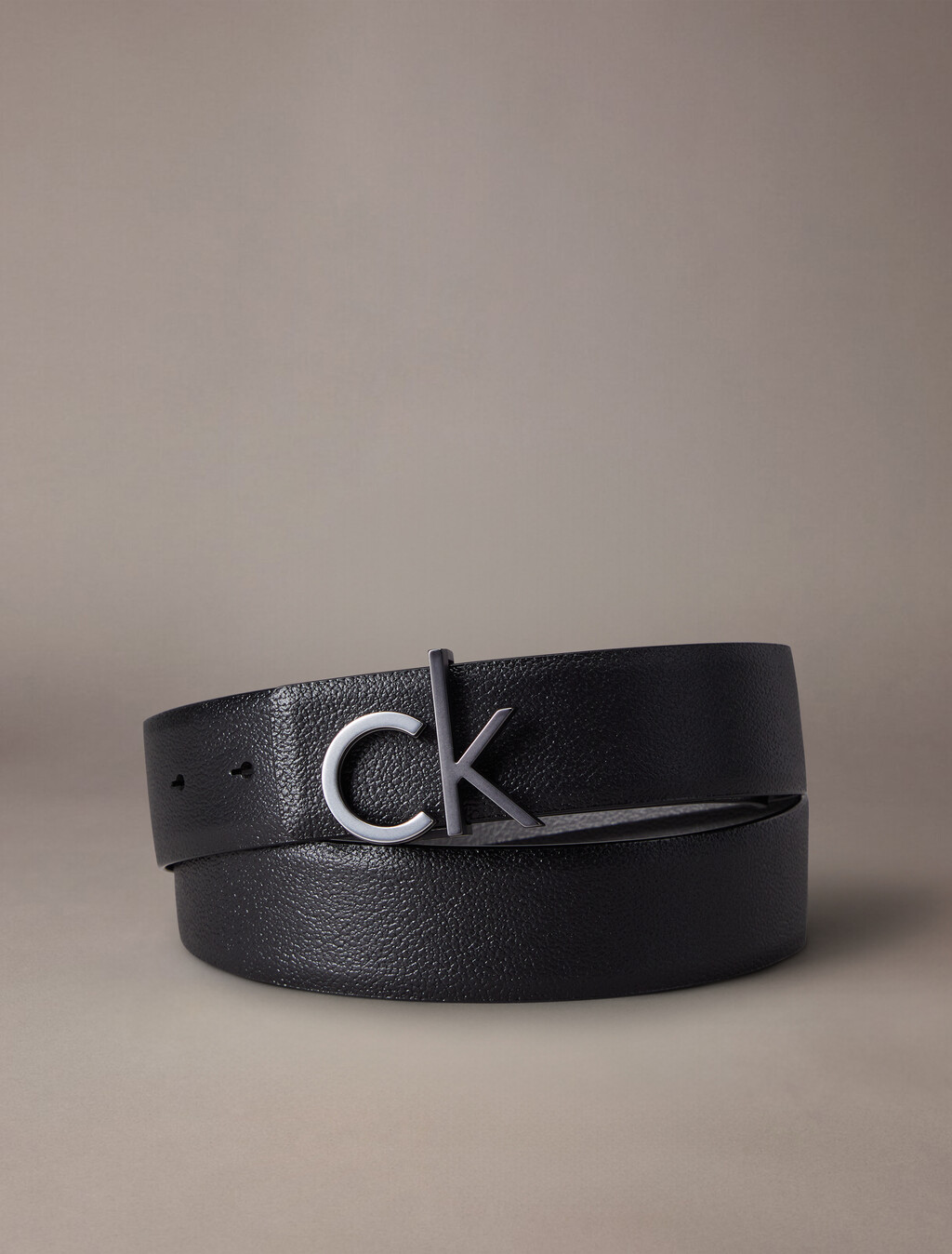 Premium Logo Reversible Belt, Black/Gray Pinstripe, hi-res