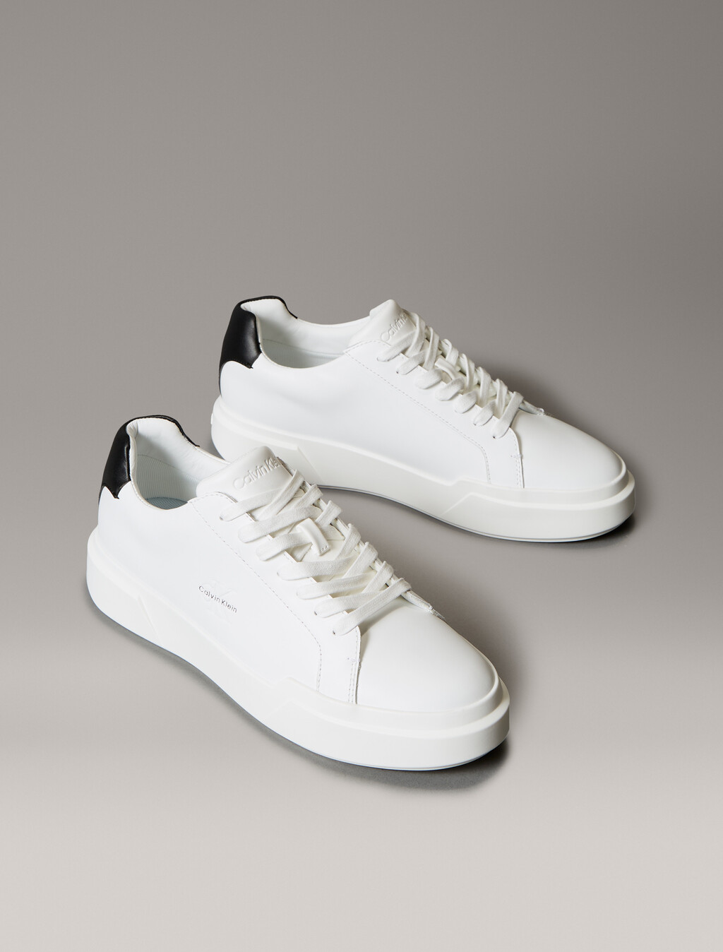 Leather Durable Traction NYC Trainers, Bright White/Black, hi-res