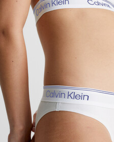 Athletic Cotton Tanga, White, hi-res