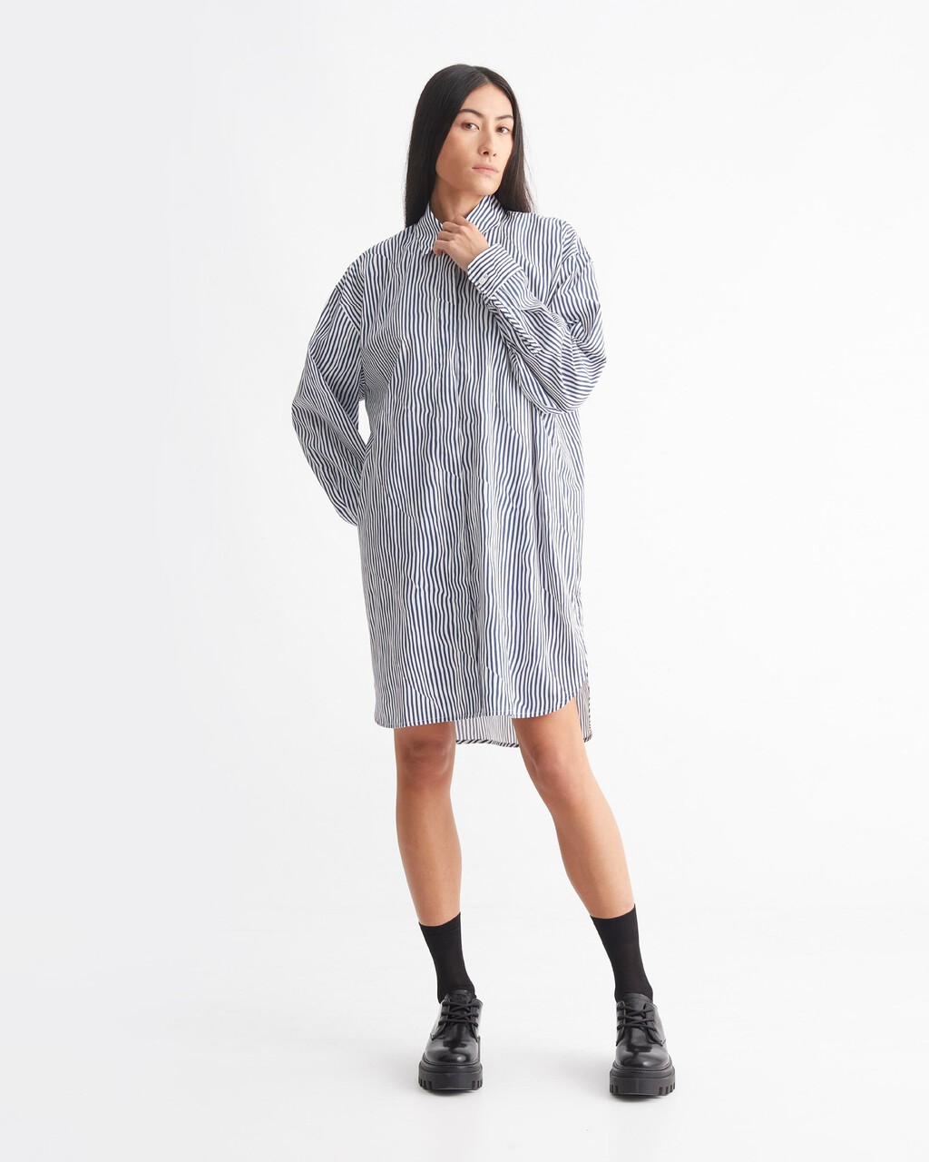 CK Khakis Stripe Shirt Dress, Crayon Blue, hi-res