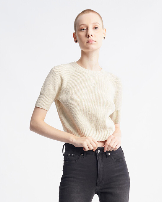Feminine Chenille Short Sleeve Sweater