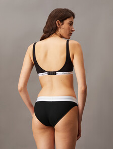 Cotton Modal Stretch Rib Bikini, Black, hi-res