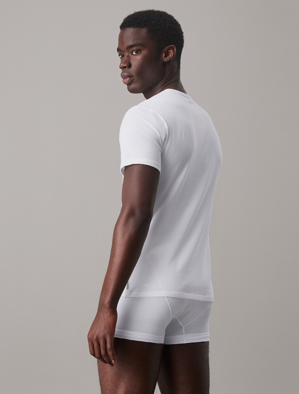 Icon Cotton Stretch Crew Neck T-Shirts 2 Pack, White/White, hi-res