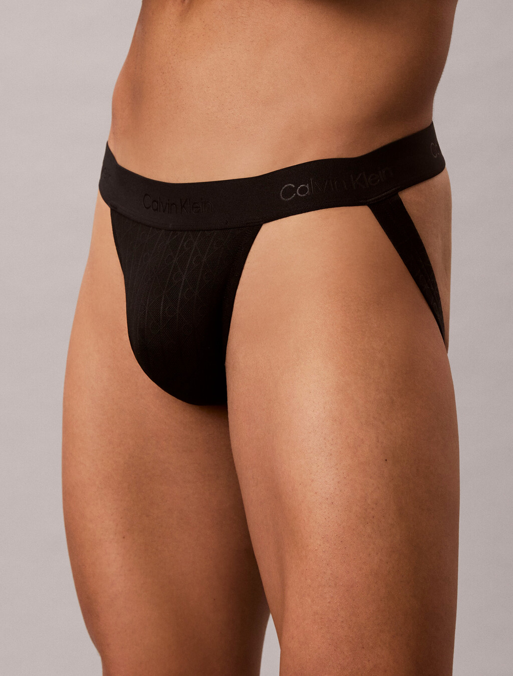 Jock Strap - Microfibre Lace, Black, hi-res