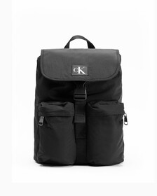 CITY NYLON SLIM FLAP BACKPACK 35CM, BLACK, hi-res