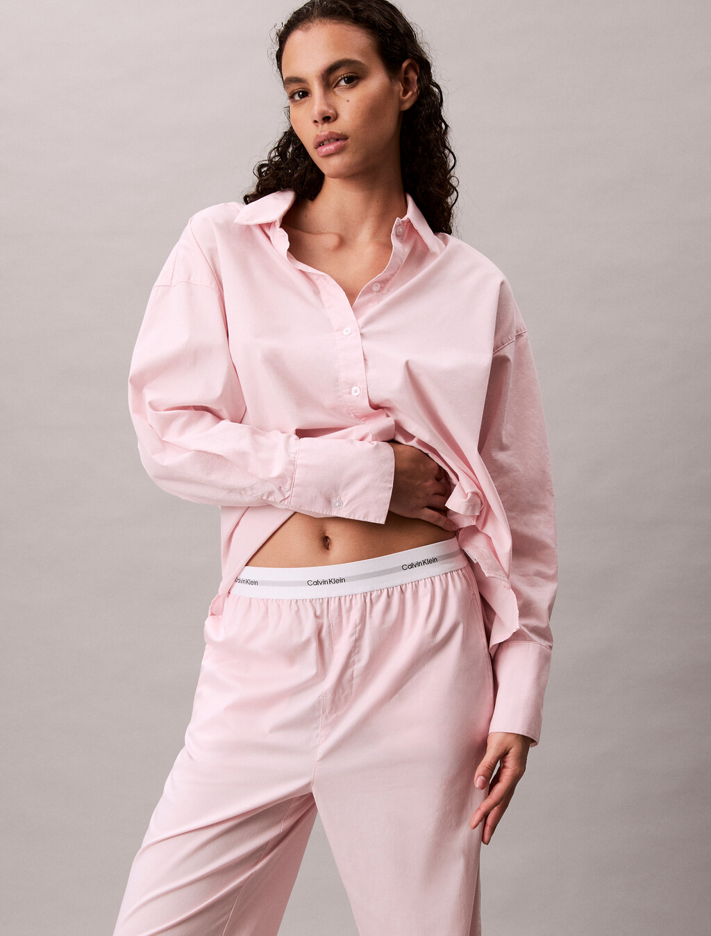Cotton Poplin Logo Waistband Pant, Potpourri, hi-res