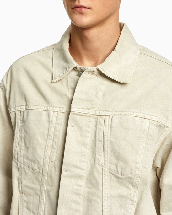 STANDARDS UNBLEACHED MARBLE DYE CONCEALED PLACKET JACKET