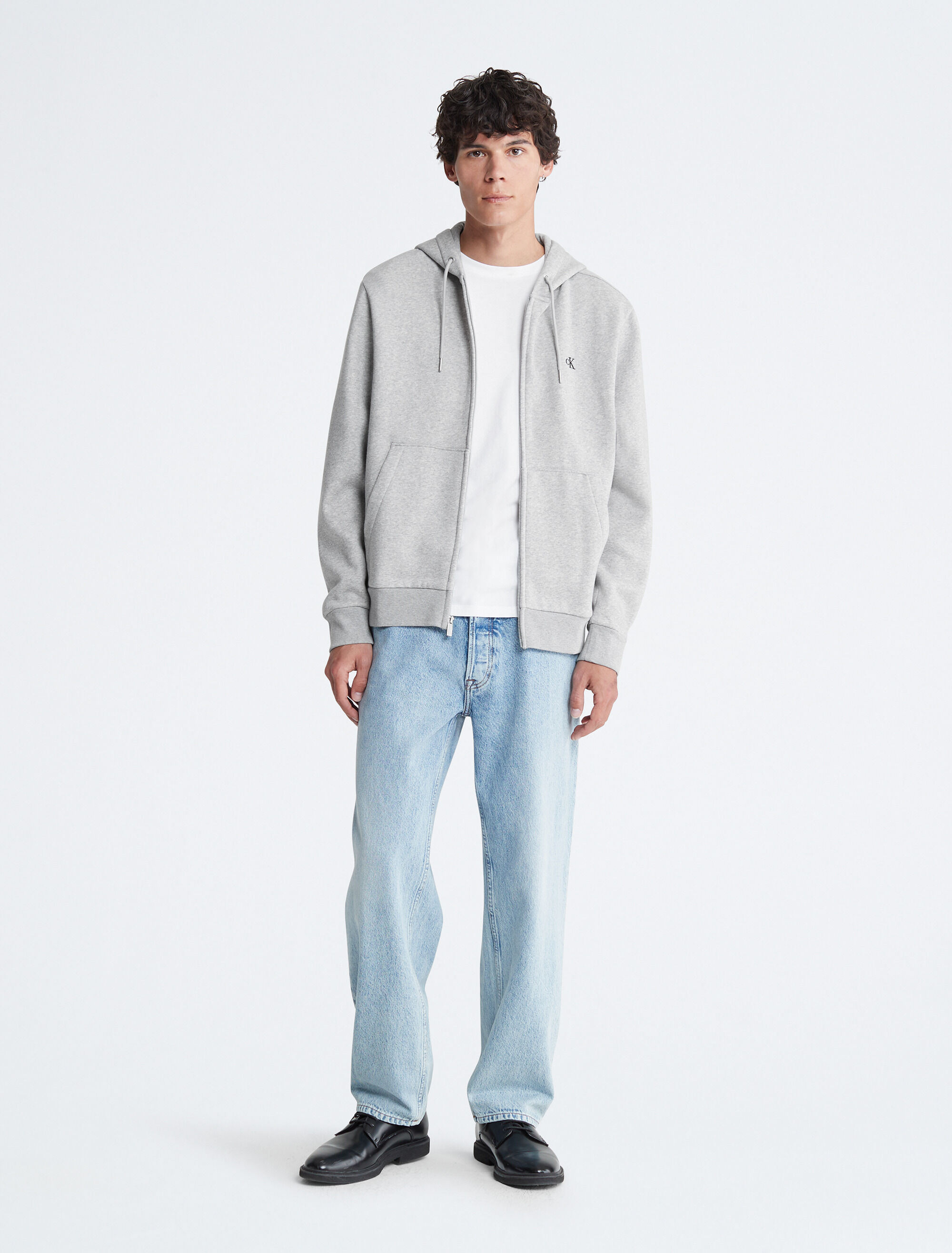 Archive Logo Zip Fleece Hoodie | grey | Calvin Klein Malaysia