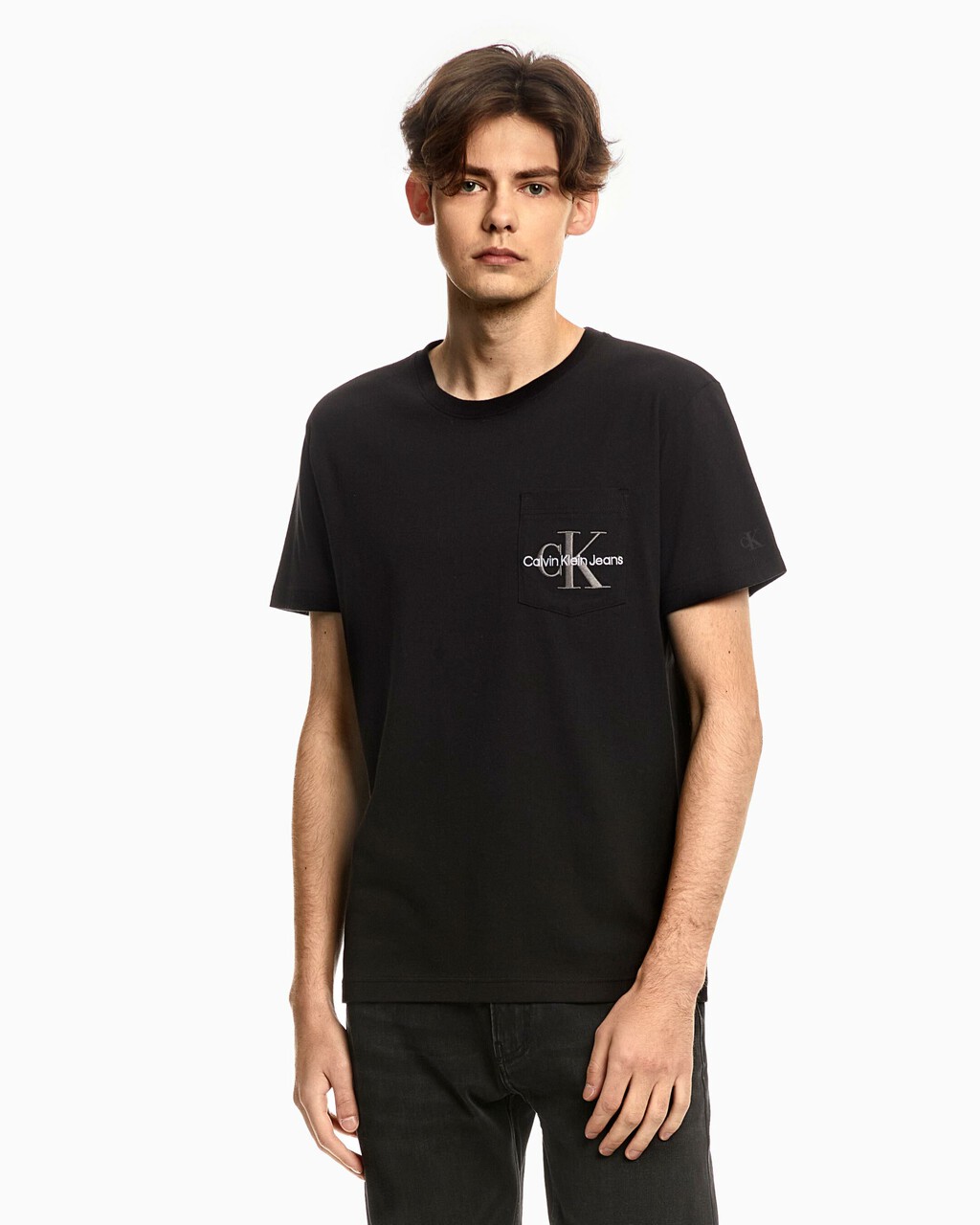 ORGANIC COTTON MONOGRAM POCKET TEE, Ck Black, hi-res