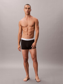 Icon Cotton Stretch Trunks 2 Pack, SEAMLESS EMBLEM+BLACK/ASHFORD GRAY / SLEET, hi-res