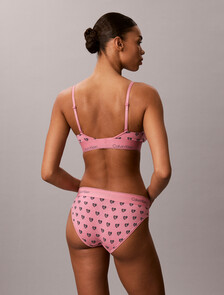 Icon Cotton Modal Lightly Lined Triangle Bralette, Be Mine CK Calm Pink, hi-res