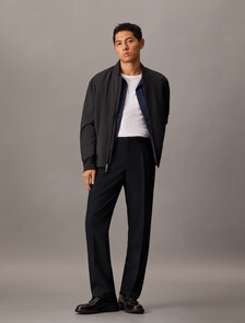 Premium Wool Blend Pleated Trouser, Charcoal Heather, hi-res