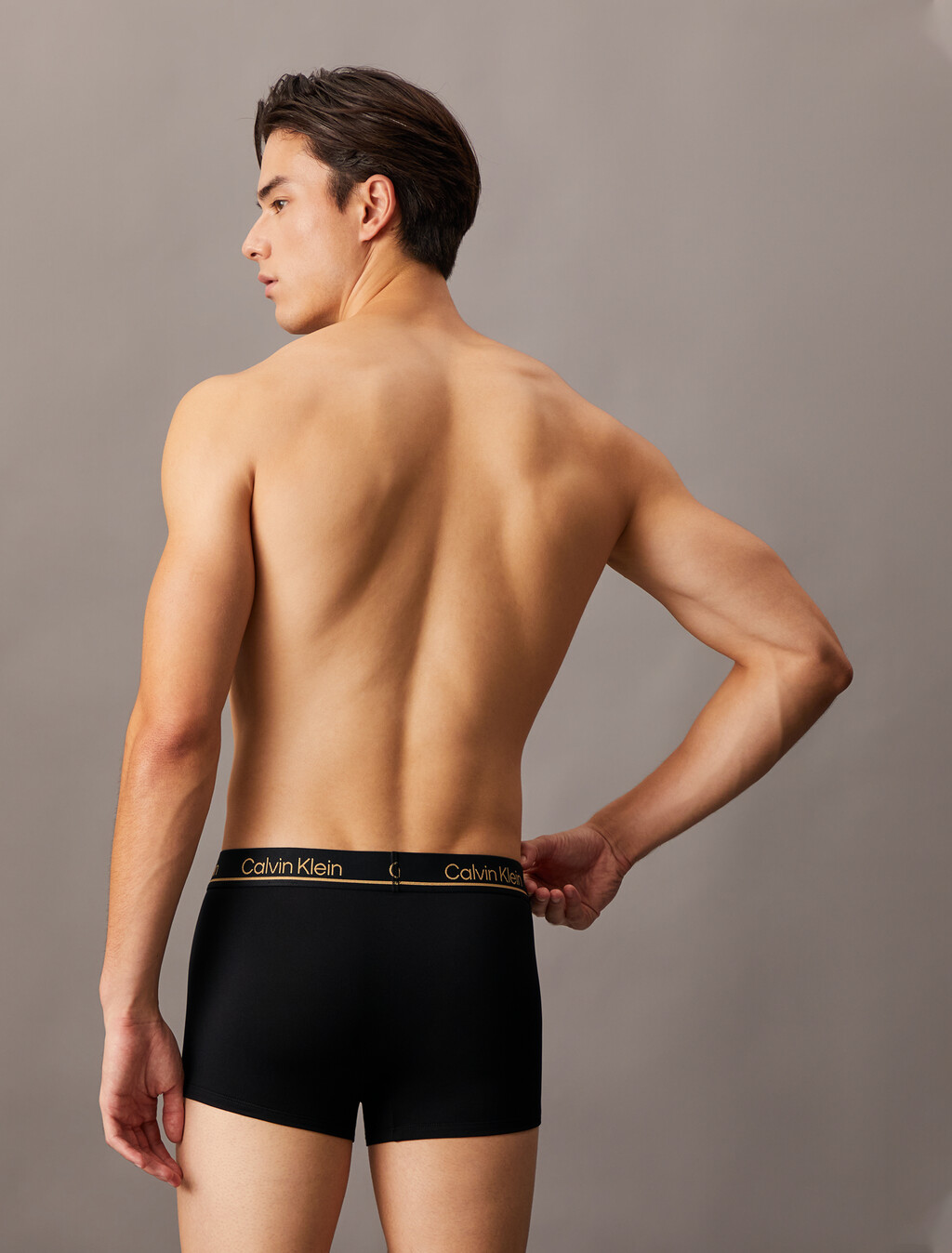 CK Micro Plus Holiday Low Rise Trunks 3 Pack, black w gold, hi-res