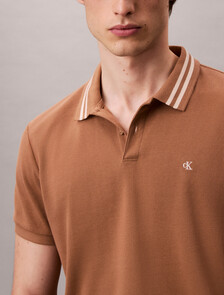 Monogram Logo Pique Tipped Classic Polo Shirt, Tigers Eye, hi-res