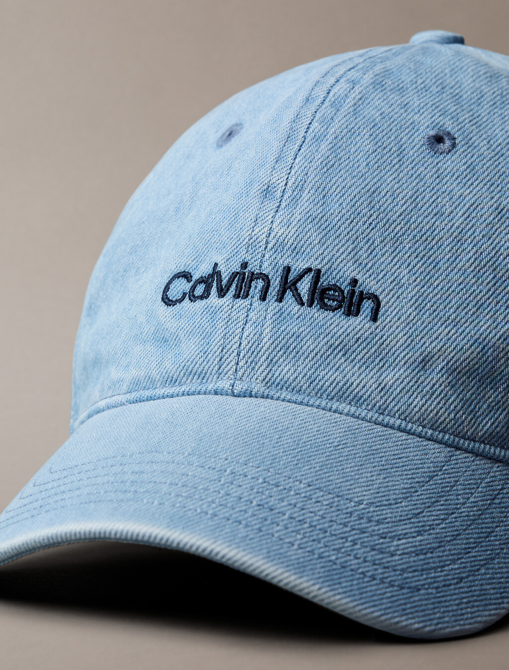 Embroidered Logo Denim Baseball Cap, Vintage Denim, hi-res