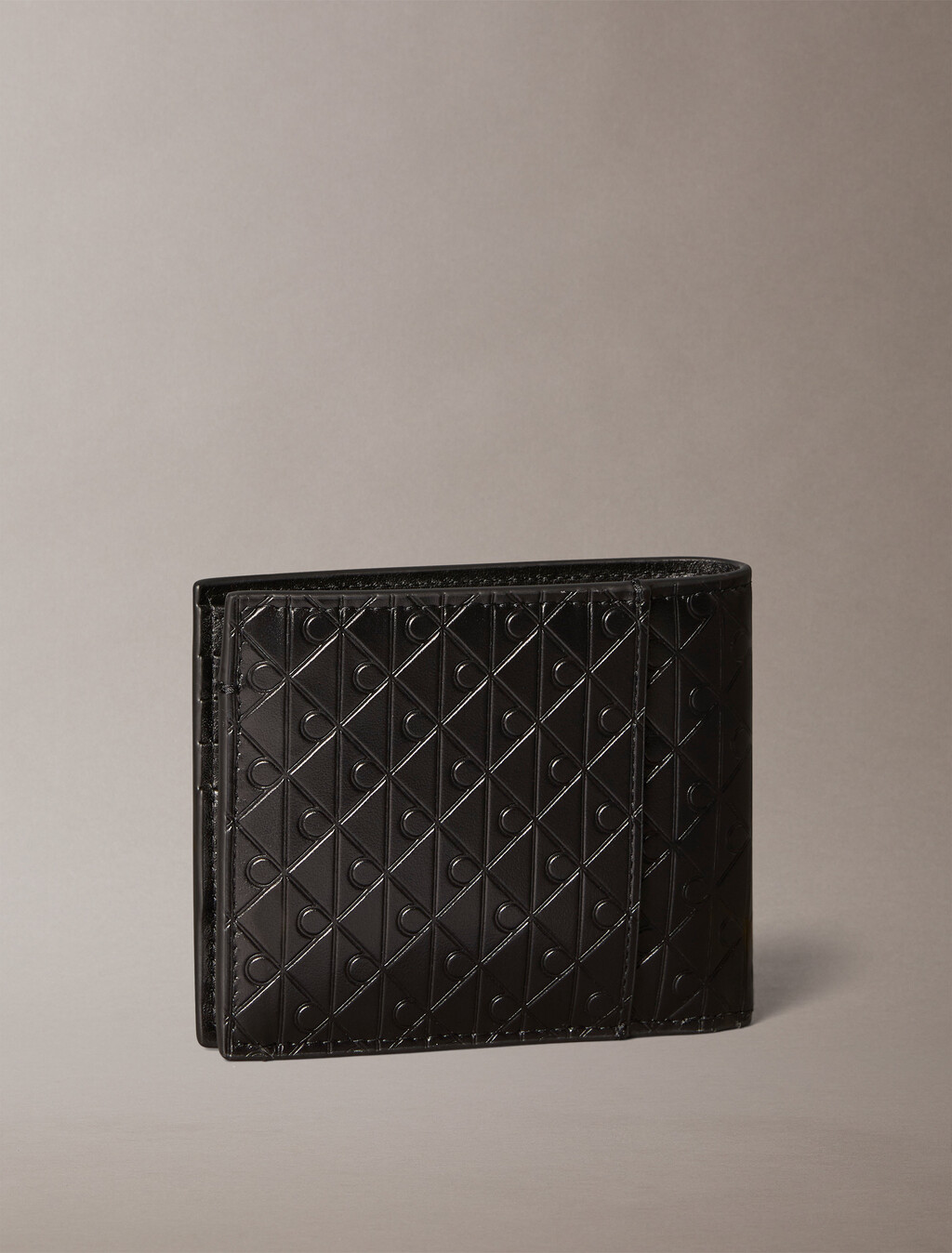 Embossed Emblem Billfold Wallet, Black, hi-res