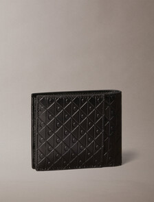 Embossed Emblem Billfold Wallet, Black, hi-res