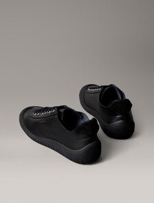 Smooth Leather Hybrid Trainers, Triple Black, hi-res