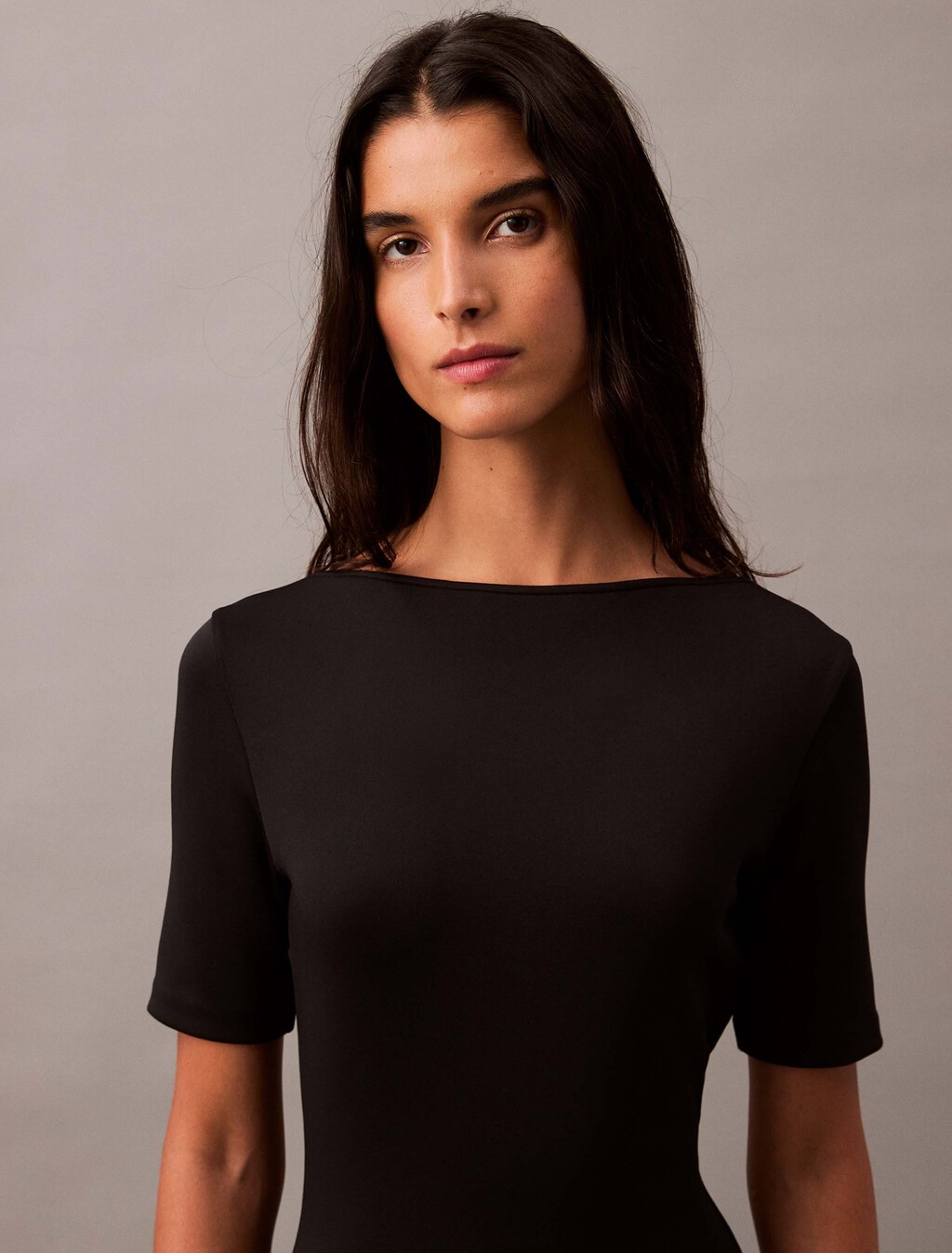 Backless Jersey Dress, Black Beauty, hi-res