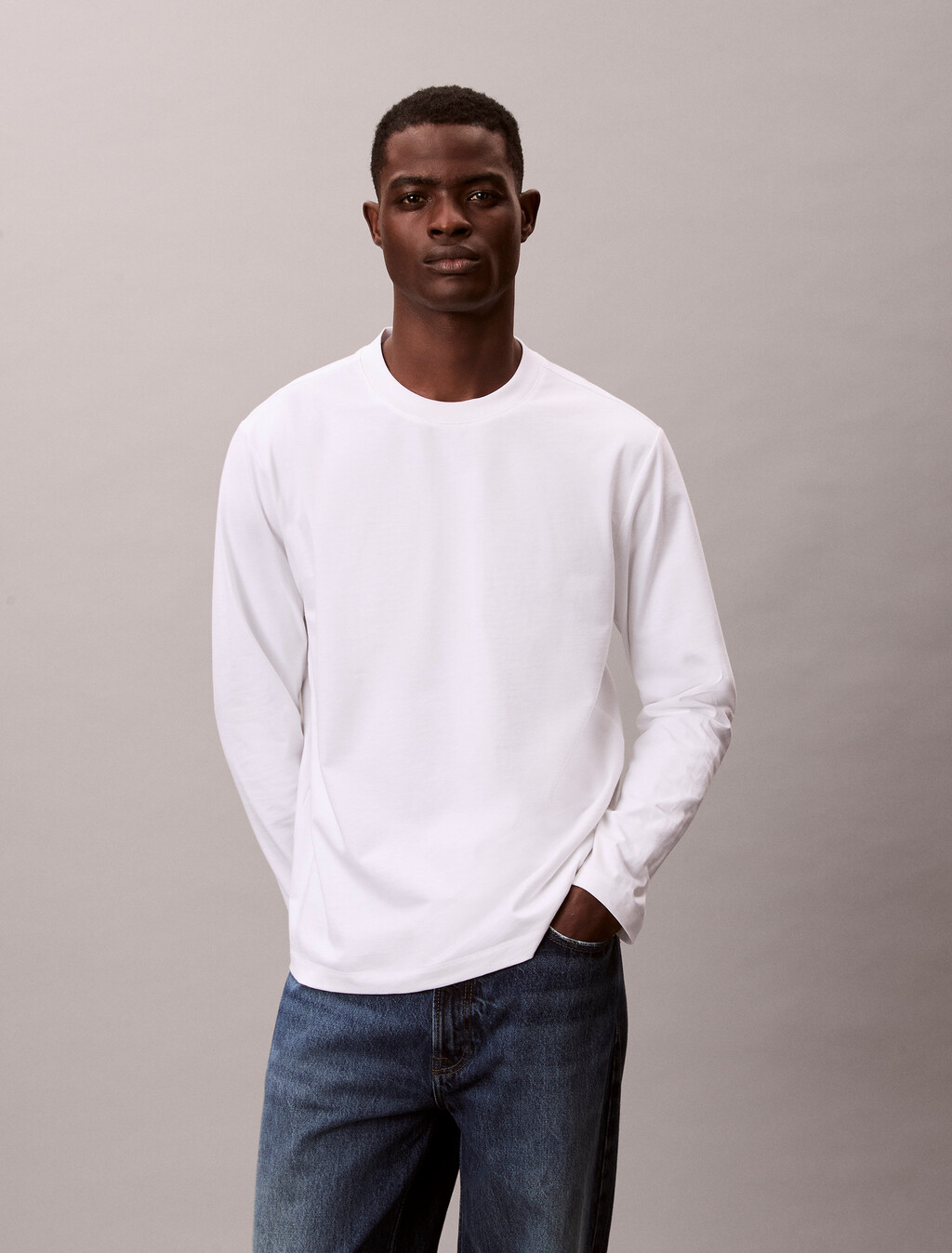 Embossed Logo Easy Fit Tee, Bright White, hi-res