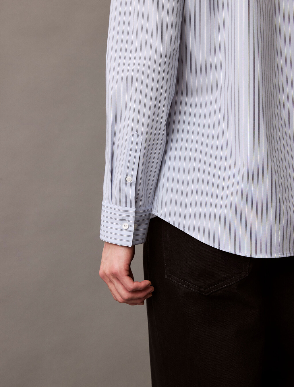 Technical Stripe Slim Shirt, Zen Blue, hi-res