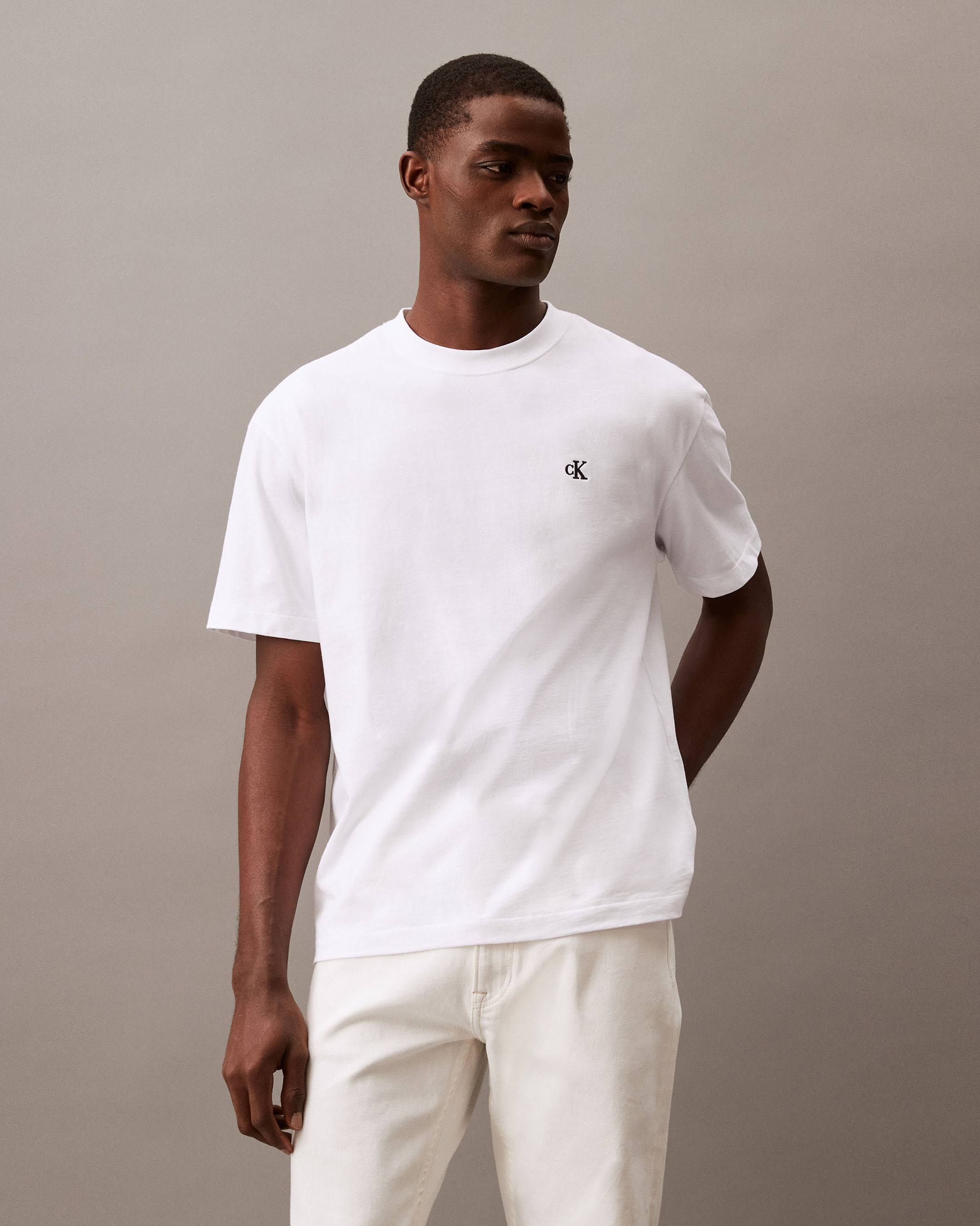 Calvin Logo Crew Neck Tee white Calvin Klein Malaysia